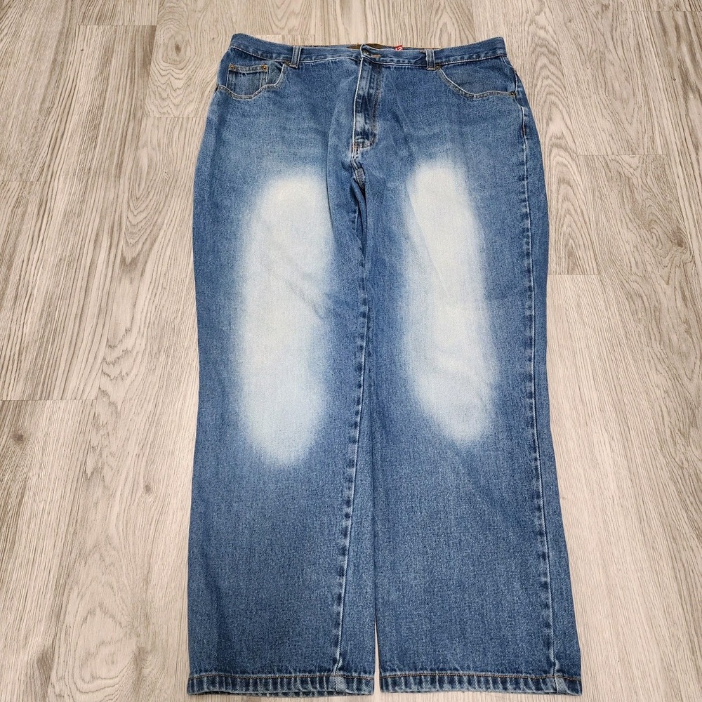 Vintage Y2k Escape Baggy Jeans Mens 42x30 Blue Great Fade Skater Grunge Wide Leg